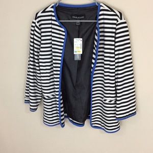Leslie Stuart Lined Striped Cardigan Jacket 8 NWT